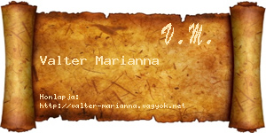 Valter Marianna névjegykártya